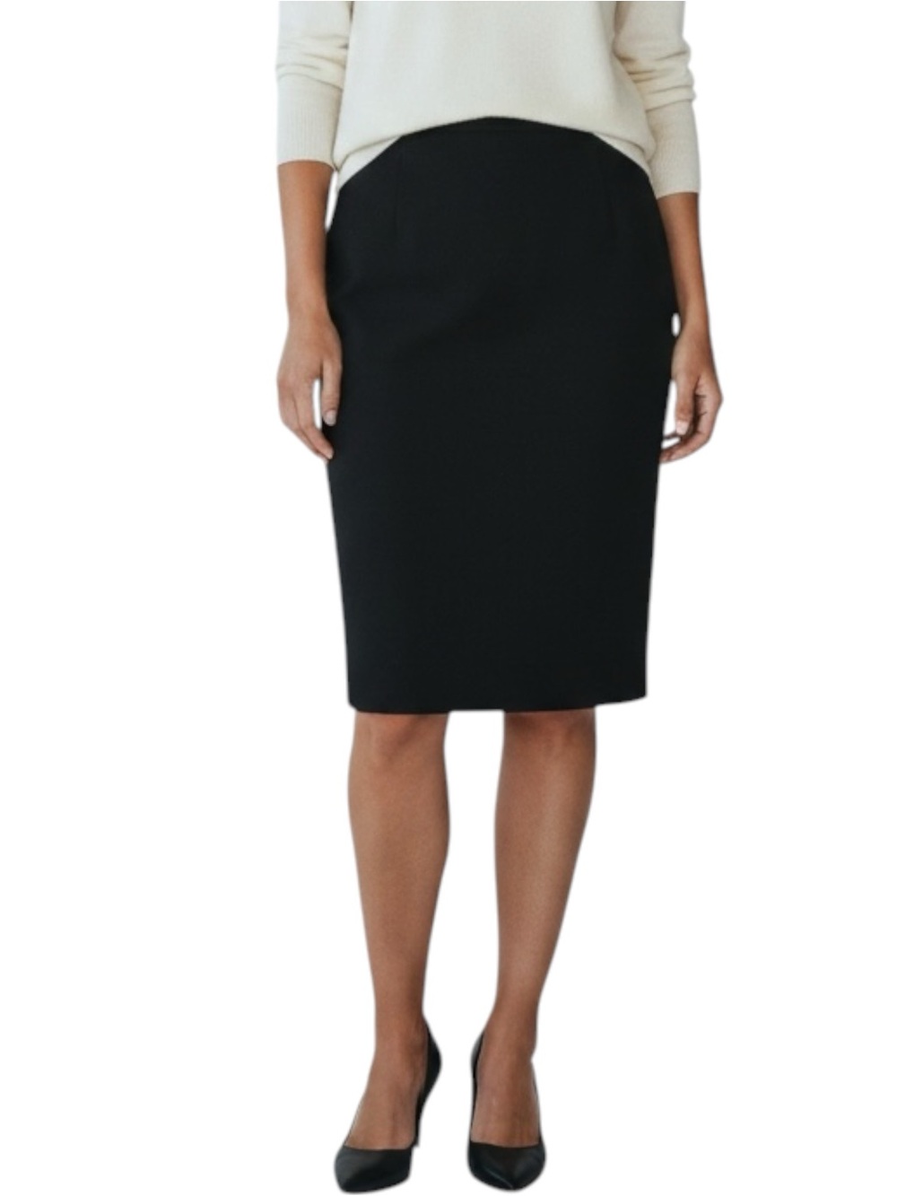 DONNA KARAN Pencil Skirt in Classic Black Size 6 -- OLD MONEY VIBE!!!